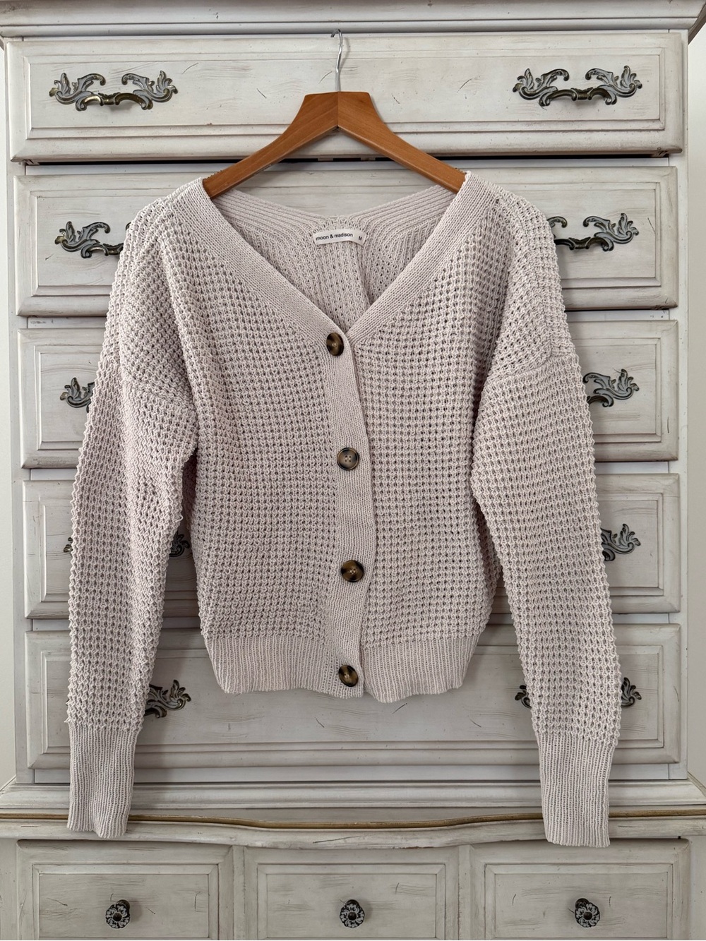 Cream Button Front Cardigan